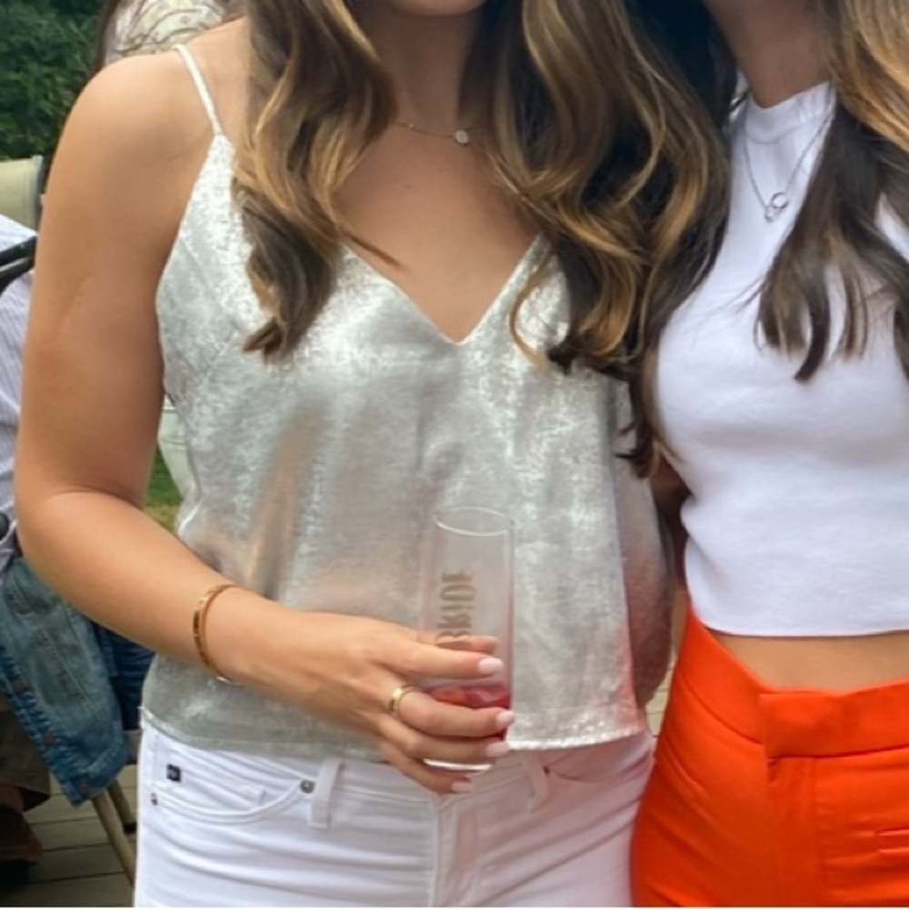 Silver shimmer tank top